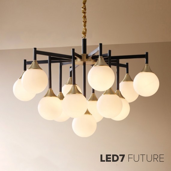 Loft Industry Modern - Finland Black Down Chandelier